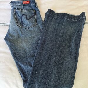 7 For All Mankind Dark Blue Boot Cut Jeans